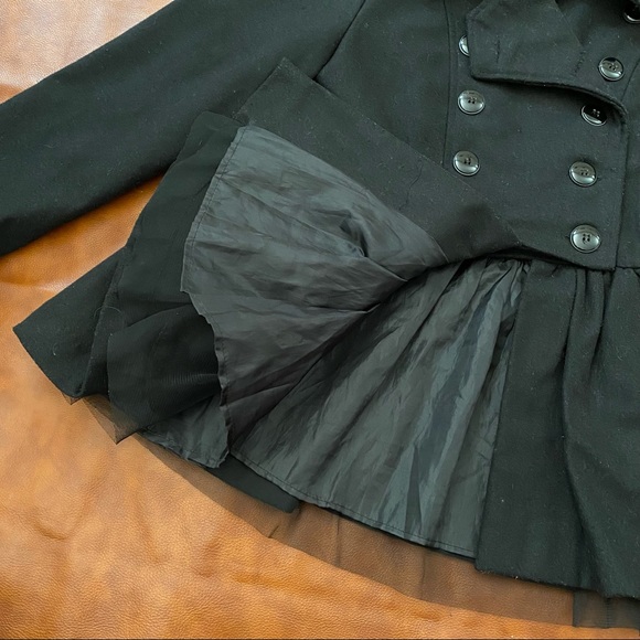 Rue 21 | Military Pea Coat with Tulle Skirt | Black | M - Picture 4 of 10
